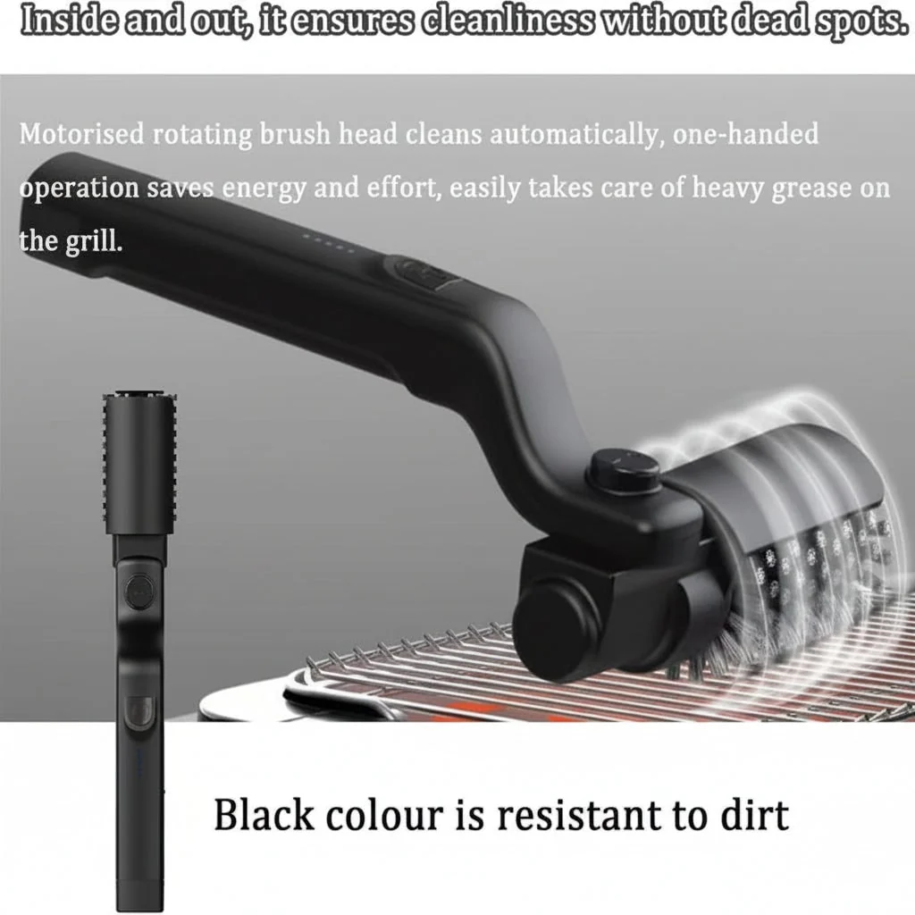 Outdoor Grill Brush Stainless Steel Electric Brass Bristles - Image 3